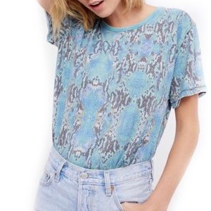 Free People We The People Blue Snake Print Tee